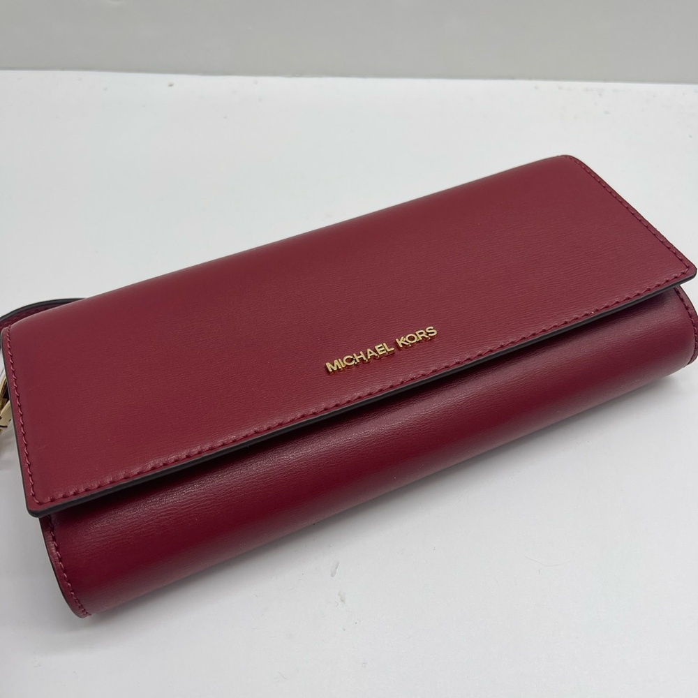 MICHAEL KORS Jet Set Md Leather Flap Clutch Crossbody Shoulder Bag Wallet
Cherry - Picture 3 of 16